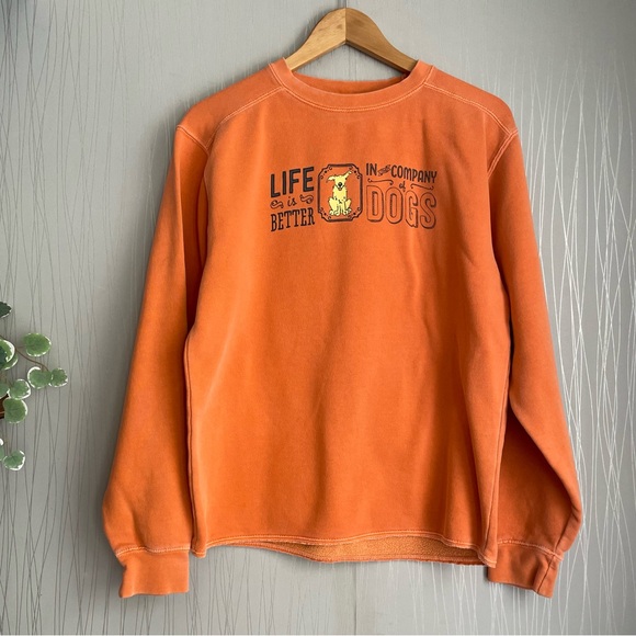 Comfort Colors Tops - Comfort Colors Sweatshirt Life Is Better In The Company Of Dogs Orange